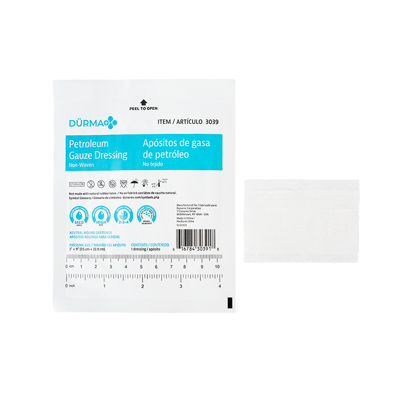 Petroleum Gauze Dressing, 3" x 9", 4/50/cs - 50 pcs per Box/4 Boxes per Case