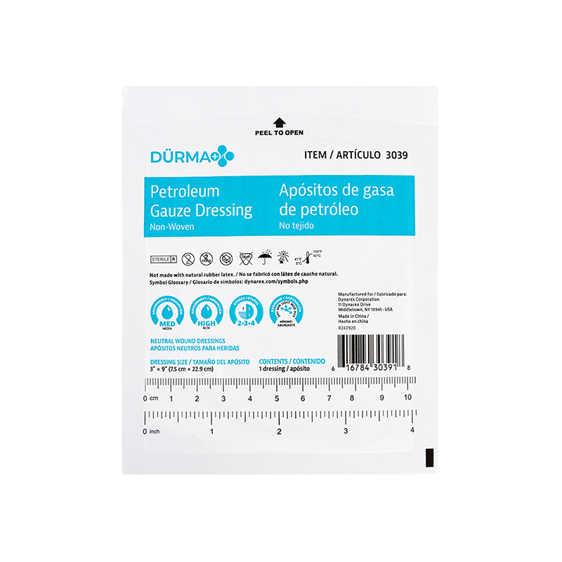 Petroleum Gauze Dressing, 3" x 9", 4/50/cs - 50 pcs per Box/4 Boxes per Case