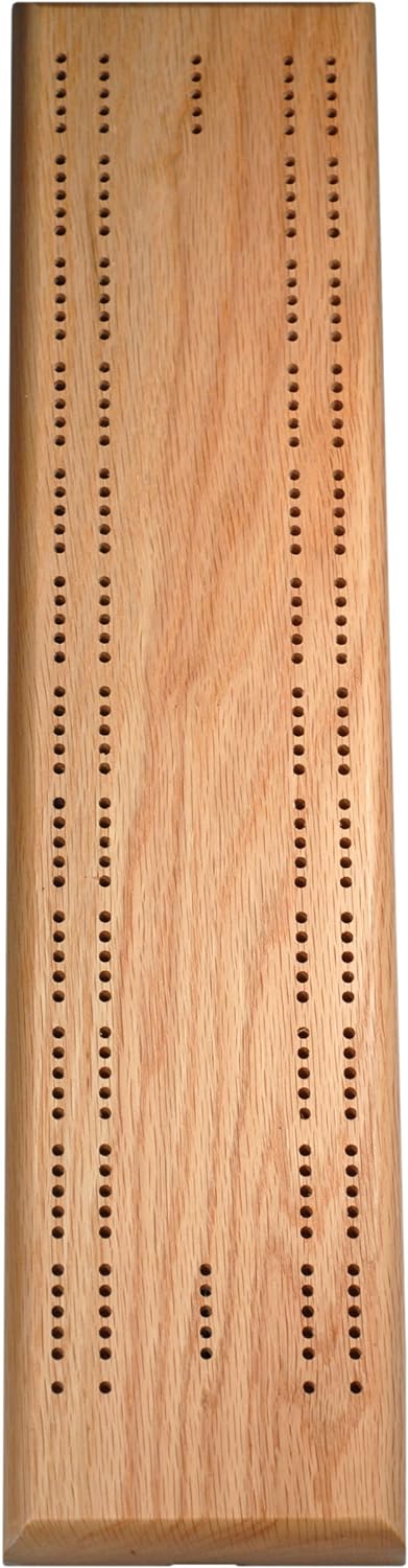 Cribbage - Board  &  Pegs 2 Track Solid Oak Wood