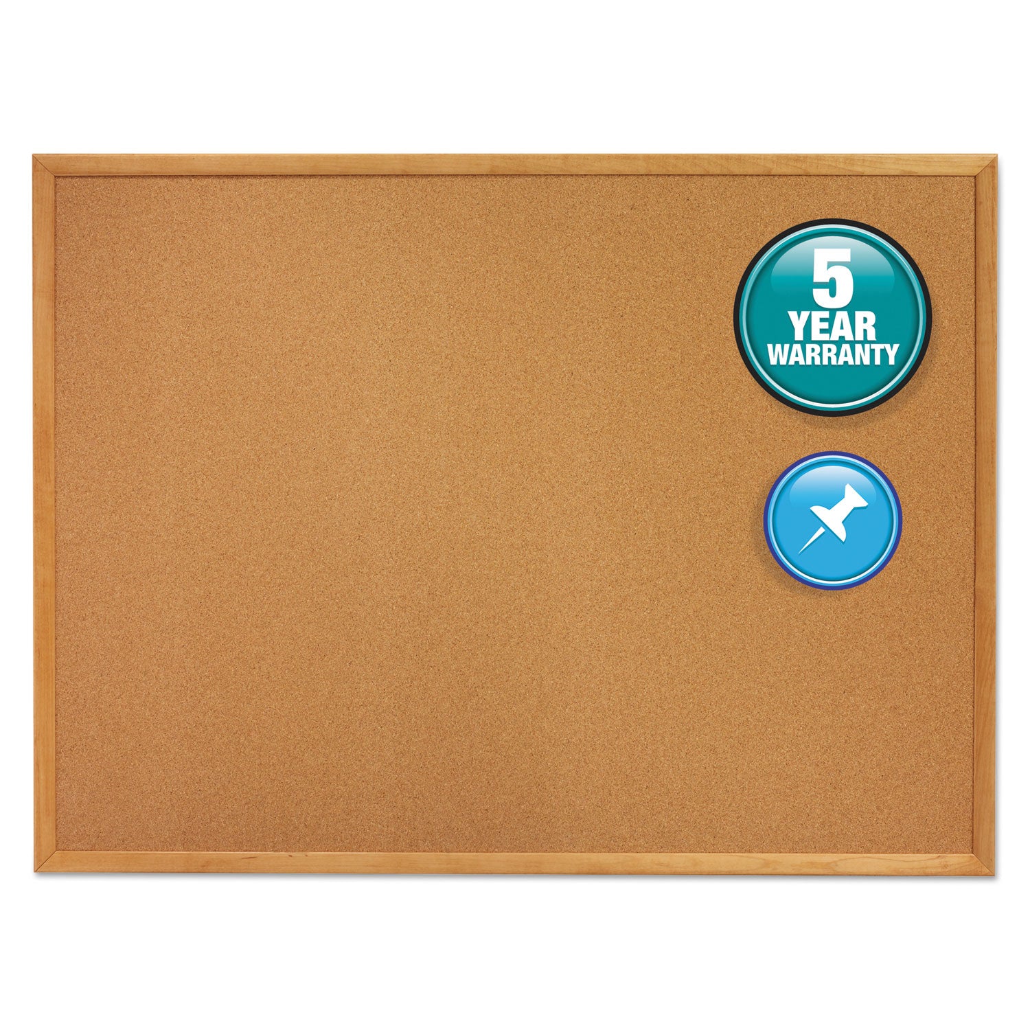 Quartet Classic Series Cork Bulletin Board - 48" Board Height x 96" Board Width - Brown Natural Cork Surface - Self-healing, Flexible, Durable - Oak Frame - 1 Each