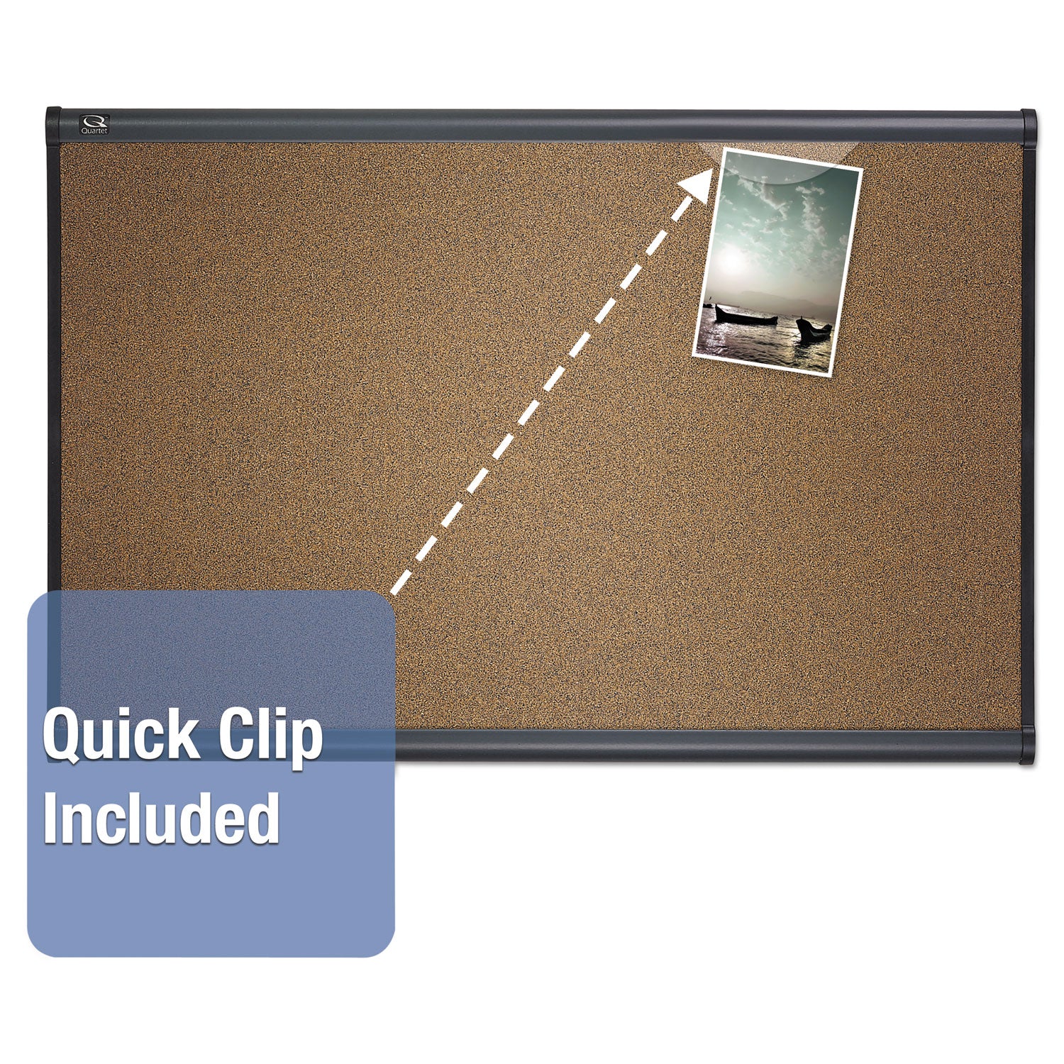 Quartet Prestige Bulletin Board - 36" Board Height x 48" Board Width - Brown Cork Surface - Self-healing, Durable - Graphite Frame - 36" Width - 1 Each