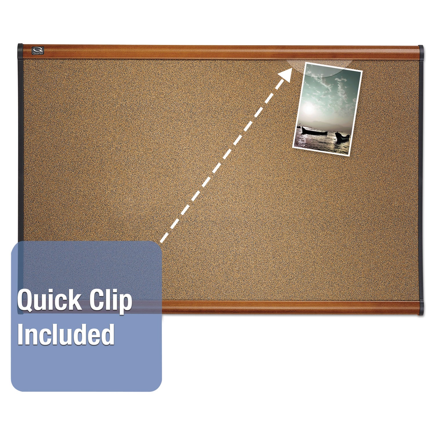 Quartet Prestige Bulletin Board - 36" Board Height x 48" Board Width - Brown Cork Surface - Self-healing, Durable - Light Cherry Frame - 1 Each