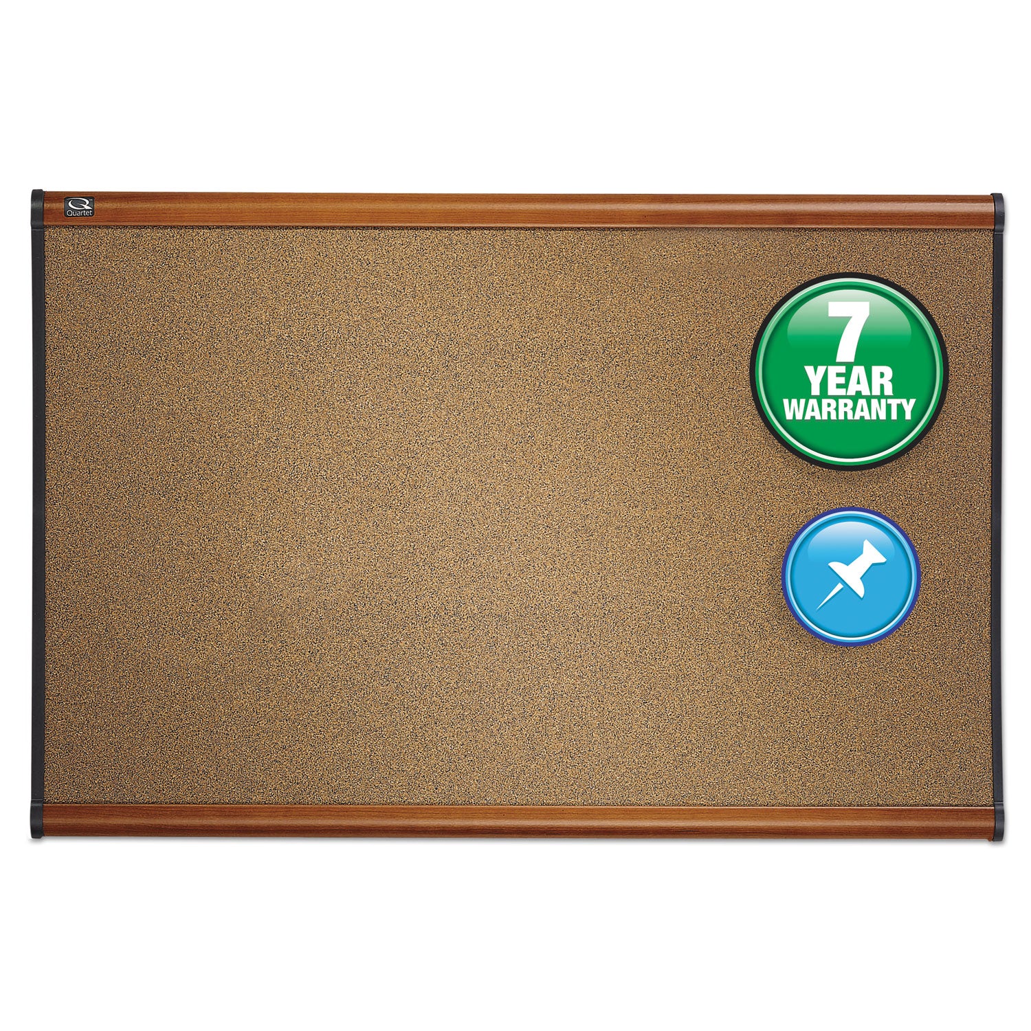 Quartet Prestige Bulletin Board - 24" Board Height x 36" Board Width - Brown Cork Surface - Self-healing, Durable - Light Cherry Frame - 1 Each