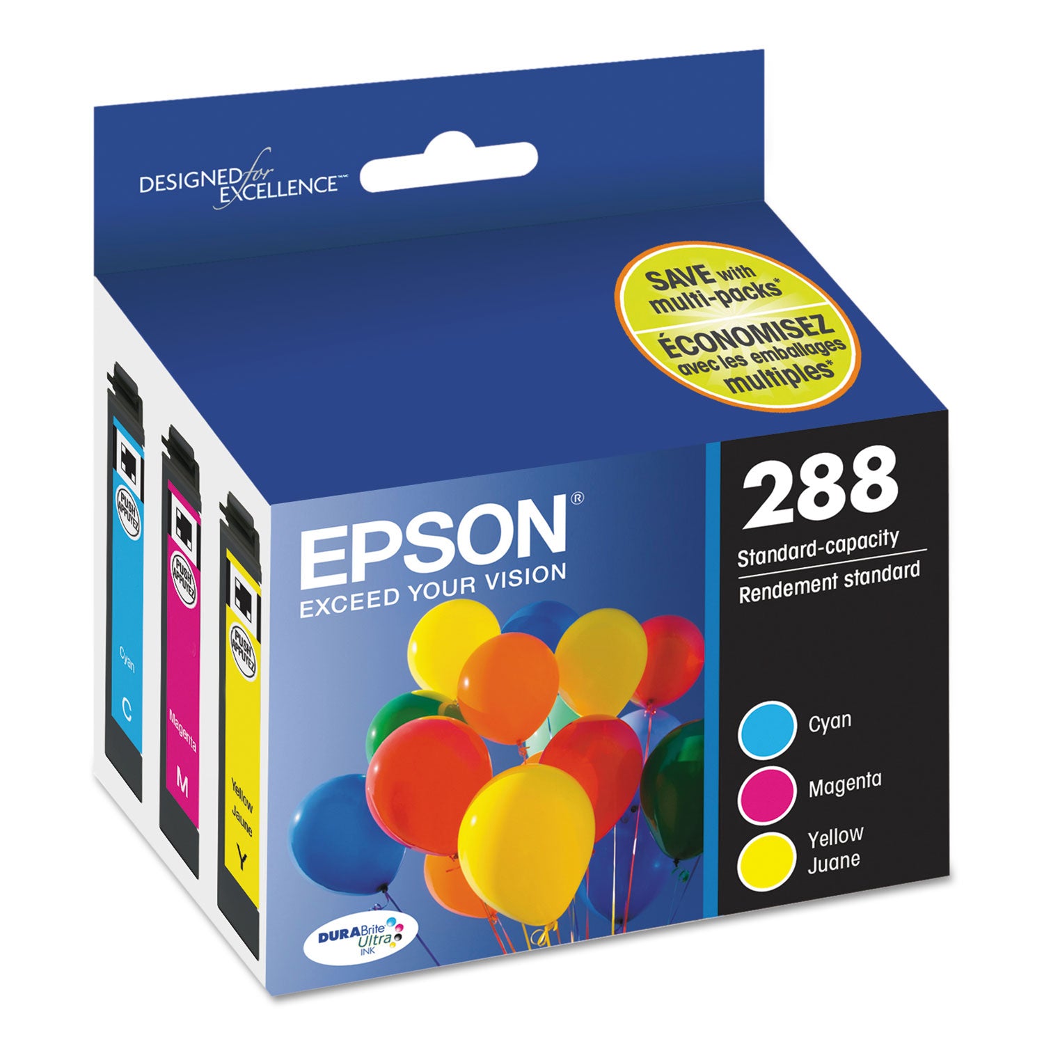 Epson DURABrite Ultra T288 Original Inkjet Ink Cartridge - Cyan, Magenta, Yellow - 3 / Pack