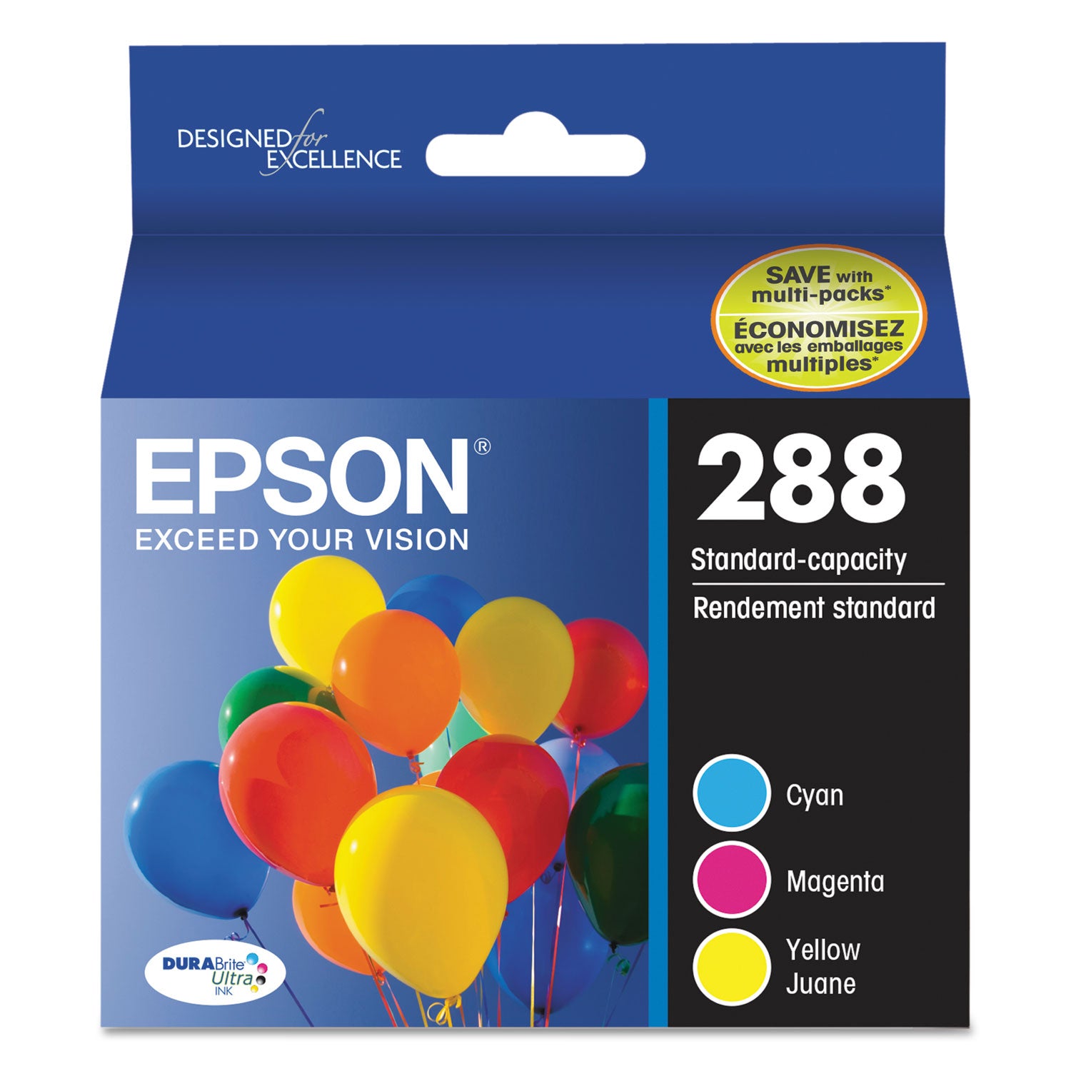 Epson DURABrite Ultra T288 Original Inkjet Ink Cartridge - Cyan, Magenta, Yellow - 3 / Pack