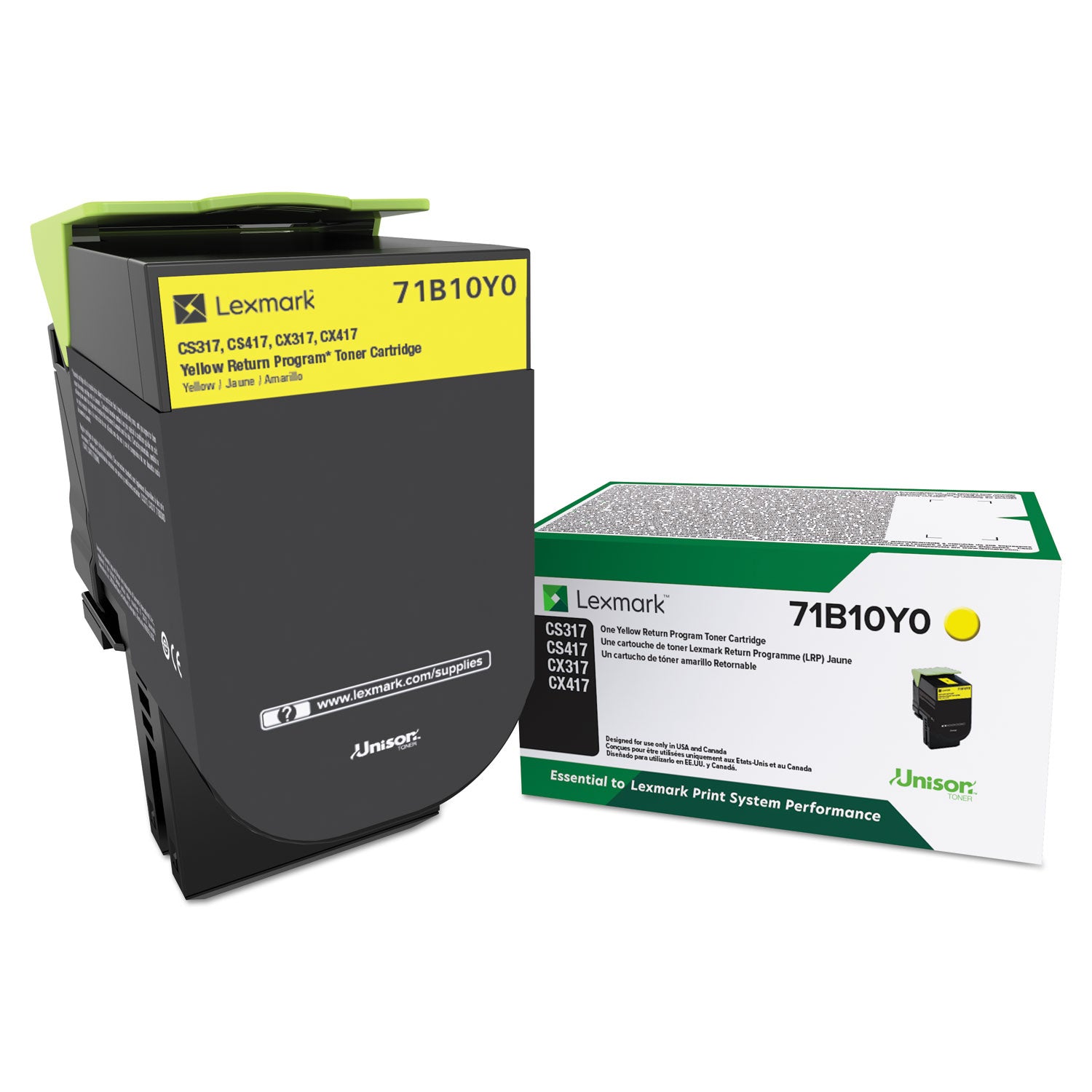 Lexmark Unison Original Laser Toner Cartridge, Yellow, 1 Each, 2300 Page Yield