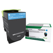 Lexmark Unison Original High Yield Laser Toner Cartridge, Cyan, 1 Each, 3500 Page Yield