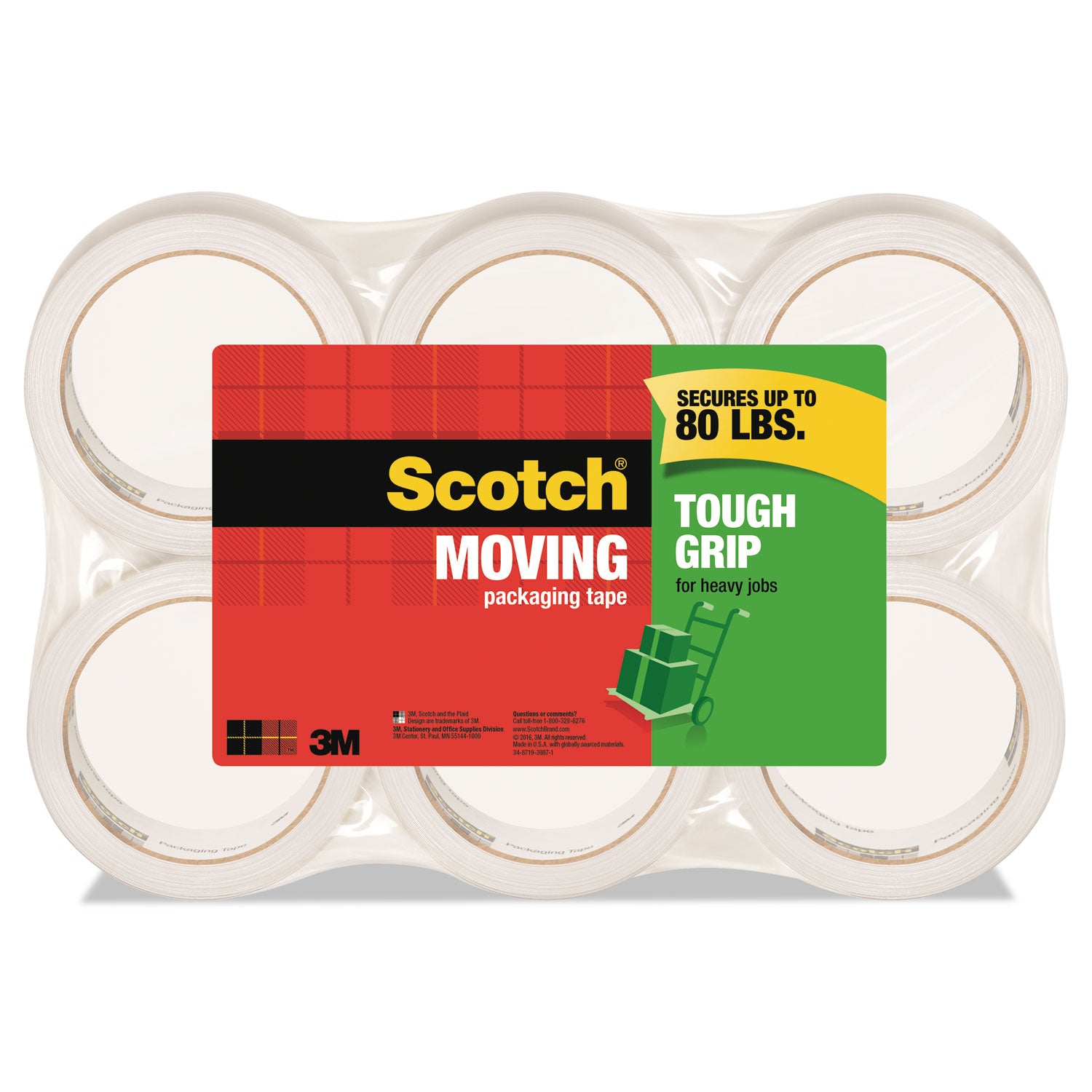 Scotch Sure Start Packaging Tape - Clear - 6 / Pack