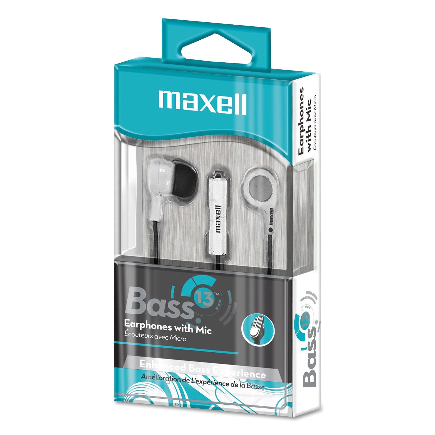 Maxell B-13 Earset - Stereo - Wired - Earbud - In-ear - 4.33 ft Cable - White