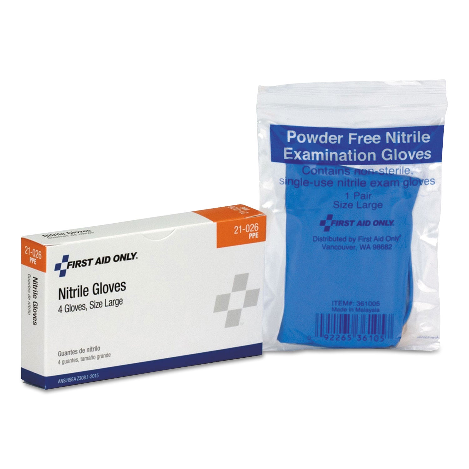 Ansi Compliant First Aid Kit Refill For 16 Unit First Aid Kit, Exam Gloves, 4/box