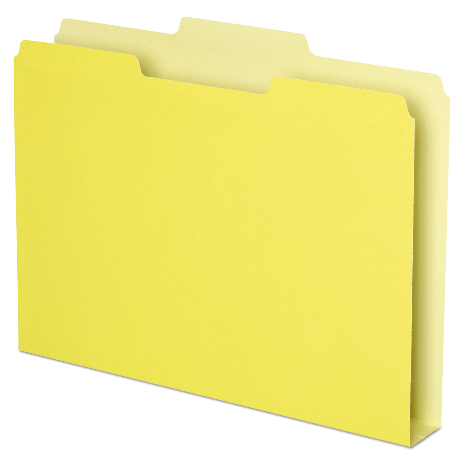 Pendaflex Double Stuff 1/3 Tab Cut Letter Top Tab File Folder - 8 1/2" x 11" - 250 Sheets Capacity - 1 1/2" Expansion - Assorted Tab Position - Yellow - 50 / Pack