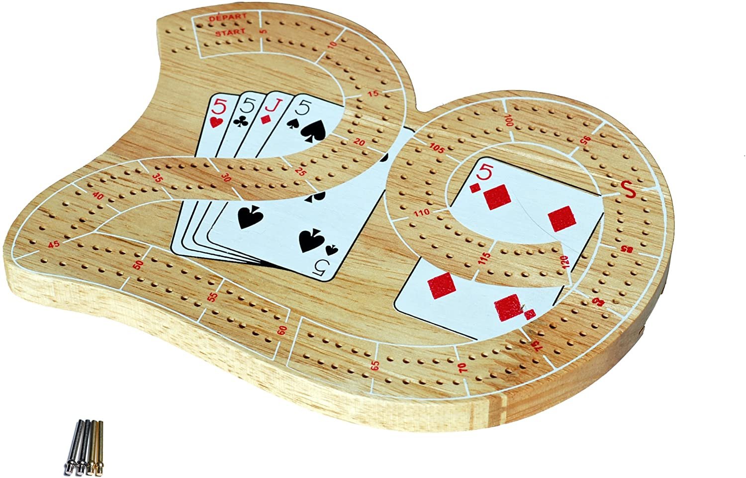 Cribbage - Board  &  Pegs 2 Track Mini "29" Wood