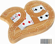 29 Cribbage Set - Solid Wood Board with Metal Pegs