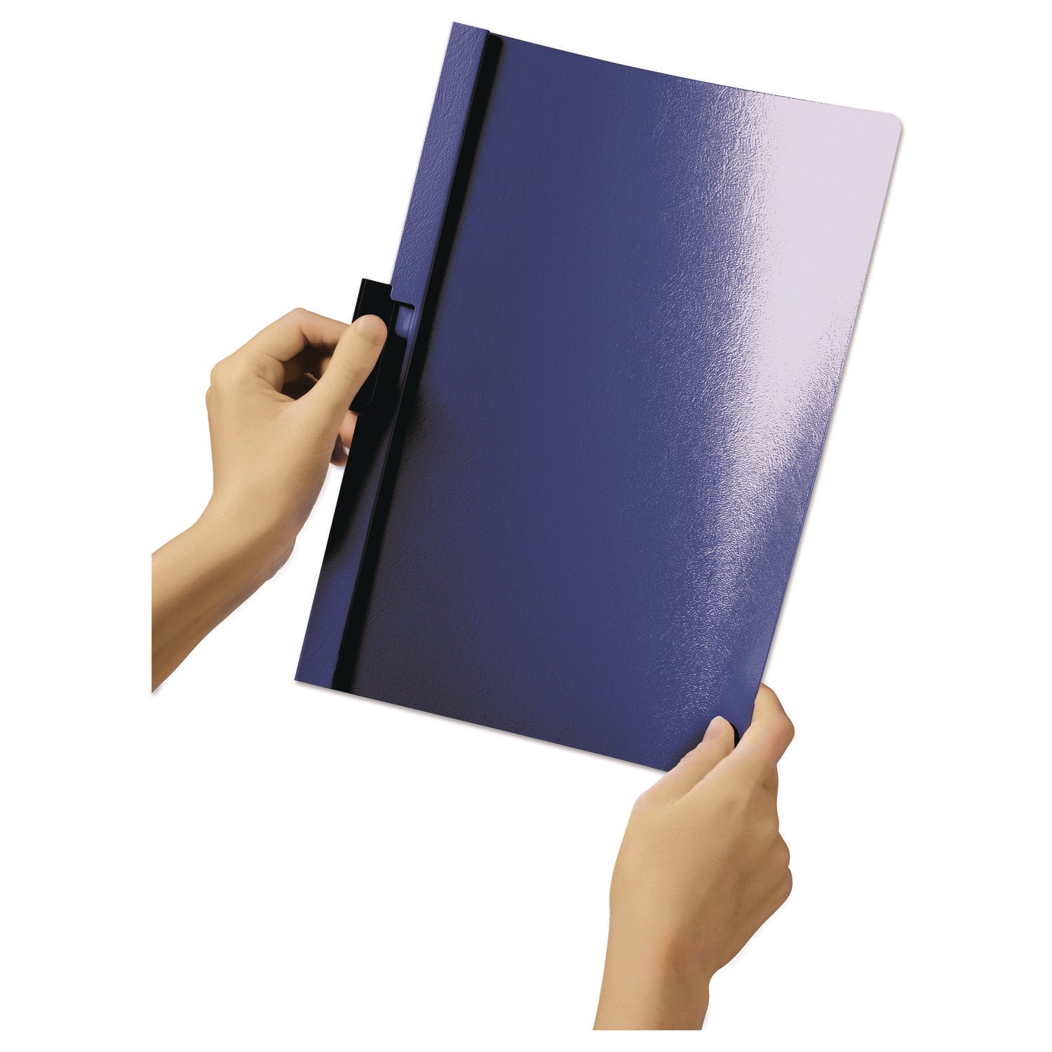DURABLE DURACLIP Letter Report Cover - 8 1/2" x 11" - 30 Sheets Capacity - 1 Fastener(s) - Vinyl - Navy - 1 Each