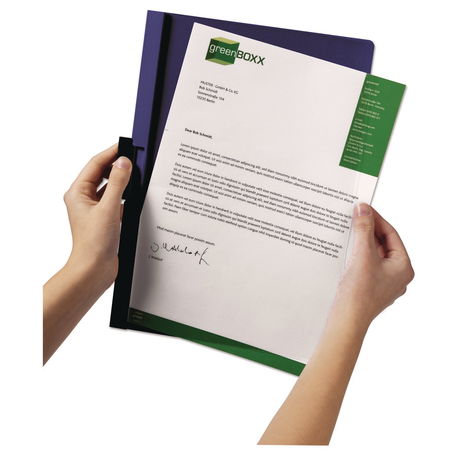 DURABLE DURACLIP Letter Report Cover - 8 1/2" x 11" - 30 Sheets Capacity - Vinyl, Steel - 1 Each