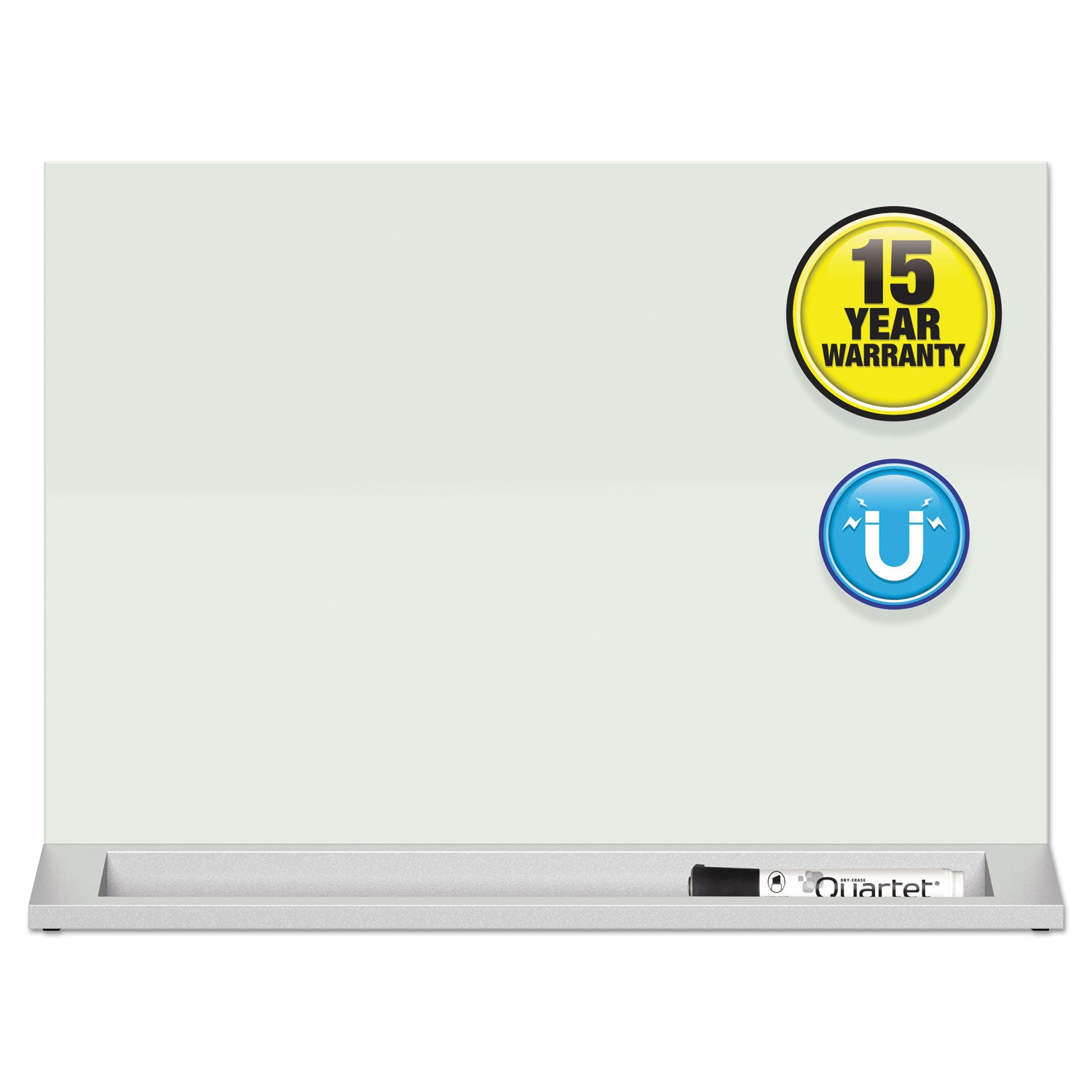 23" (1.9 ft) Width x 17" (1.4 ft) Height - White Glass Surface - Rectangle - Horizontal - Desktop - Magnetic - Frameless, Stain Resistant, Ghost Resistant - 1 Each