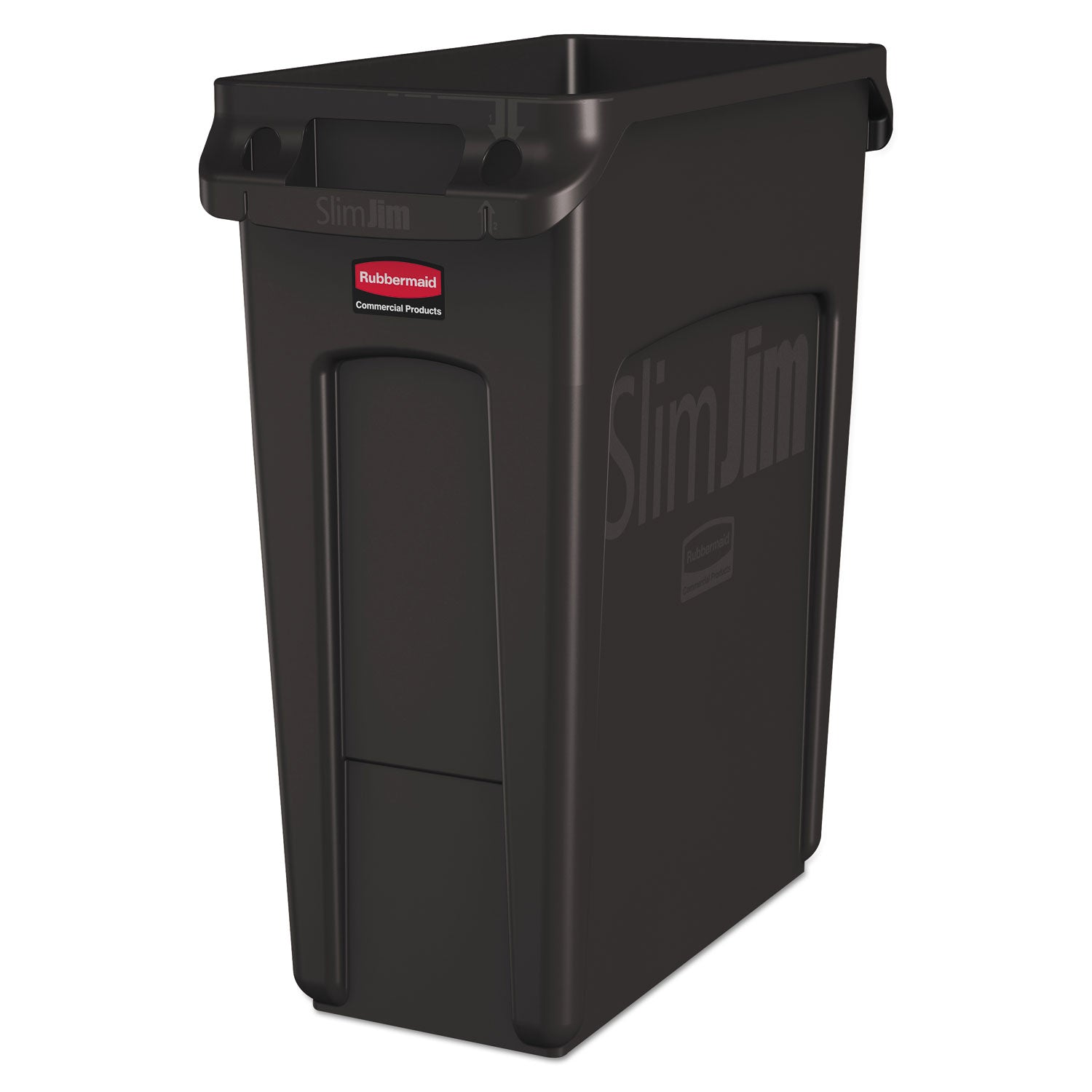 16 gal Capacity - Rectangular - Handle, Durable, Chemical Resistant, Crush Resistant, Recyclable - 25" Height x 11" Width x 22" Depth - Black - 1 Each