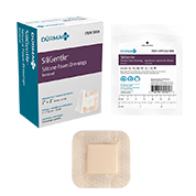 SiliGentle - Silicone Bordered Foam Dressing, 2" x 2" - 10 pcs per Box/12 boxes per Case