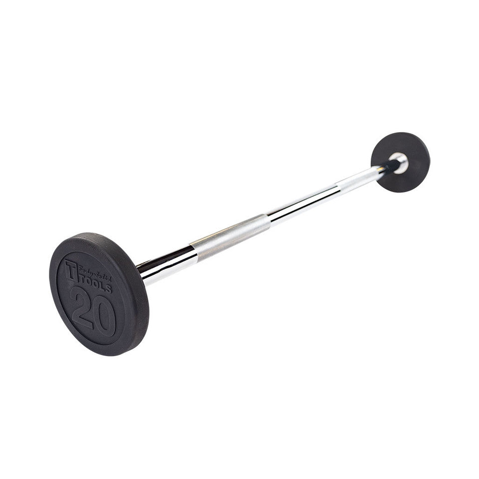 Rubber Coated Fixed Straight Barbell, 20Lb