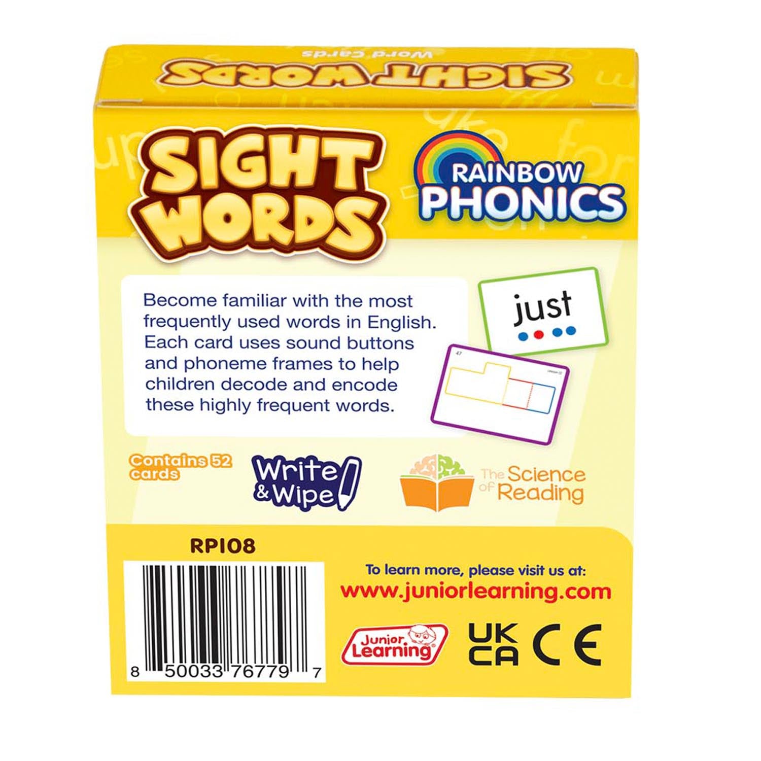 Rainbow Phonics Sight Word Cards, High Freguency