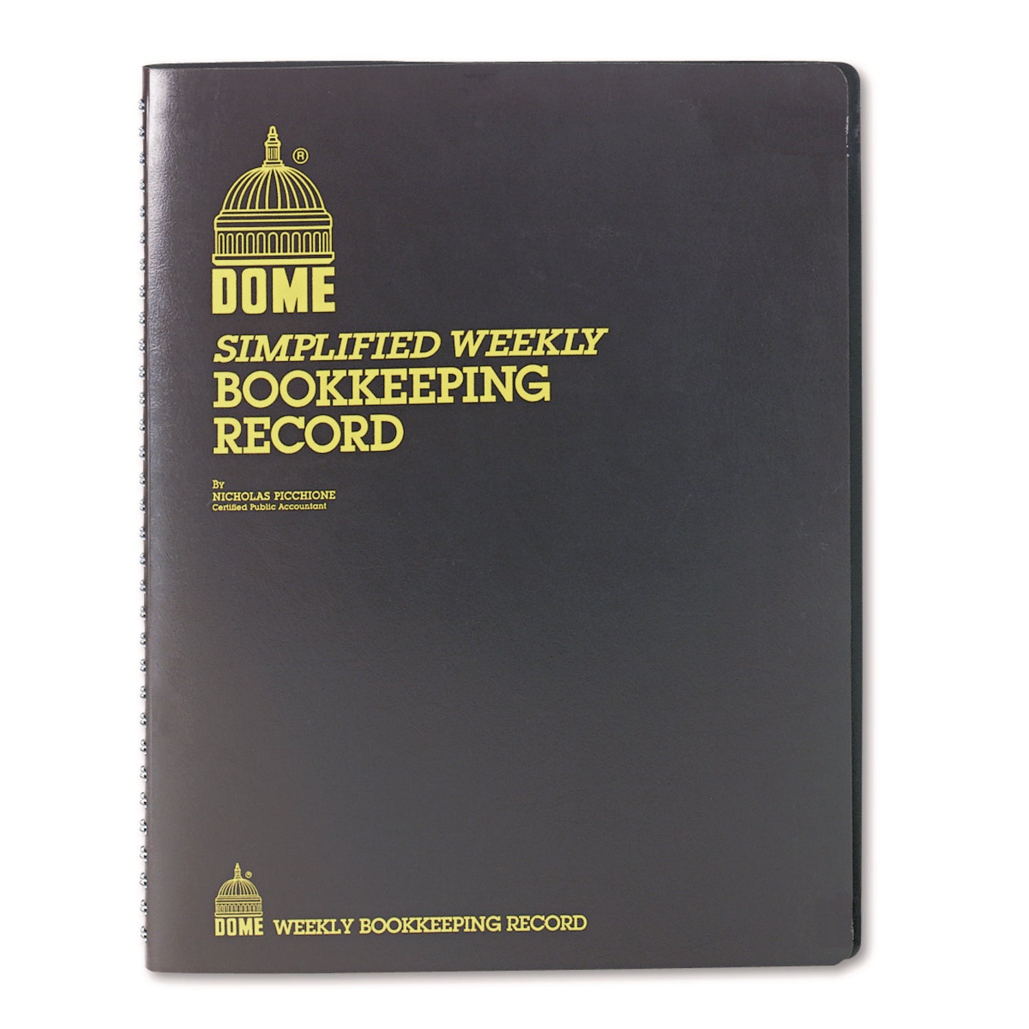 Dome Bookkeeping Record Book - 128 Sheet(s) - Wire Bound - 8.75" x 11.25" Sheet Size - Brown Cover - Recycled - 1 Each