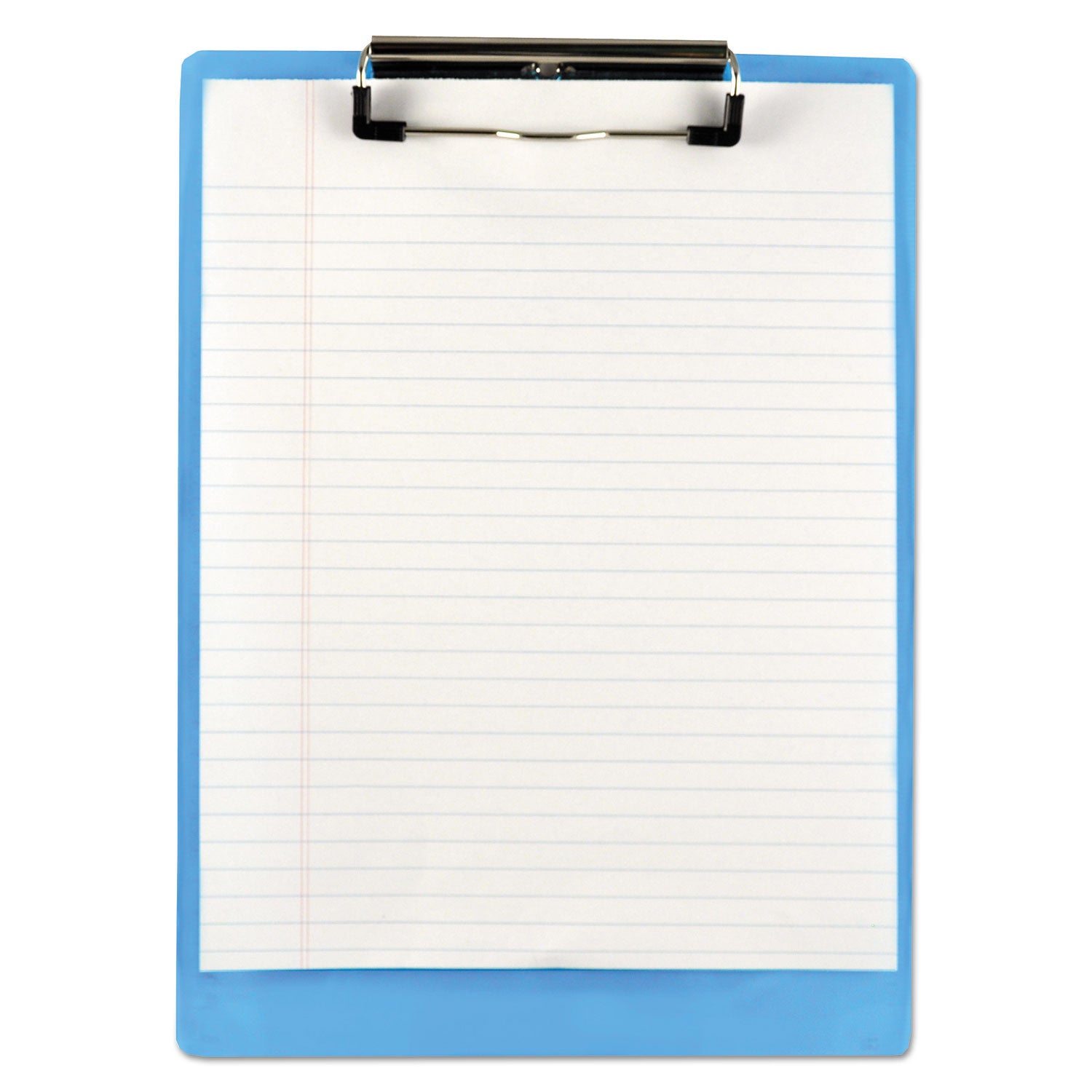 0.50" Clip Capacity - 8 1/2" x 11" Sheet Size - Plastic - Ice Blue - 1 Each