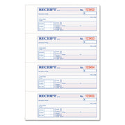 Multipart Money/Rent Receipt Book, Casebound (Hard Cover), Three-Part Carbonless, 7 x 2.75, 4 Forms/Sheet, 200 Forms Total