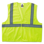 Ergodyne Class 2 Lime Super Econo Vest - Small/Medium - Lime - Reflective, Machine Washable, Lightweight, Hook & Loop Closure - 1 Each
