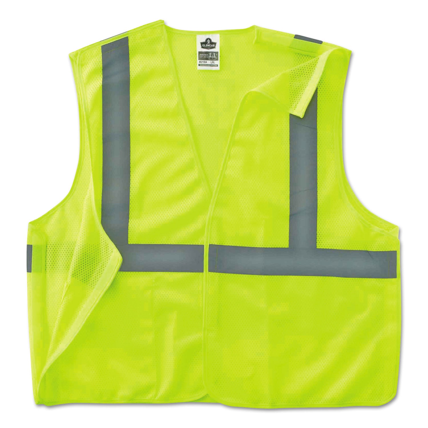 Ergodyne 8215BA Breakaway Mesh Safety Vest, Lime, 4XL/5XL, Hook & Loop Closure, High Visibility, Polyester Mesh, Lightweight, Breathable, Pocket, Machine Washable, 1 Each
