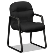 HON Pillow-Soft Chair, Iron Ore Seat & Back, Fabric Upholstery, Black Frame, Sled Base, 1 Each