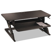 3M Precision Standing Desk, Adjustable Height 6.2"-20", Supports Up to 24" Screen, 35 lb Capacity, 23.2"W x 35.4"H x 6.2"D, Black, Includes Gel Wrist Rest & Mouse Pad, 1 Each
