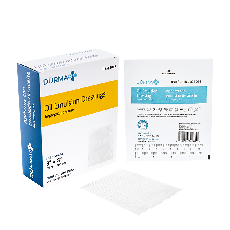 Oil Emulsion Dressing, 3" x 8" - 24 pcs per Box/6 Boxes per Case