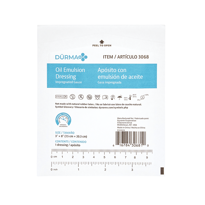 Oil Emulsion Dressing, 3" x 8" - 24 pcs per Box/6 Boxes per Case