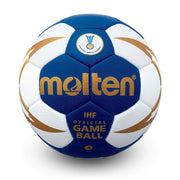 Elite Competition Handball IHF Approved, Premium PU, High Density Latex Bladder, Blue/White, Size 2