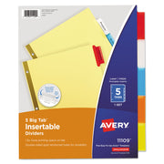 Big Tab™ Insertable Dividers, Buff Paper, 5-Tab Set, Multicolor