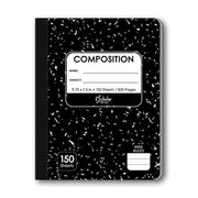 IScholar Composition Book  150 Sheets  Wide Ruled  9.75 X 7.5-Inches  Black Marble Cover (10150)