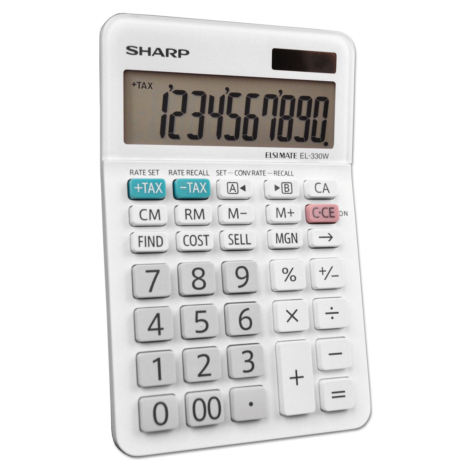 4-Key Memory, Sign Change, Backspace Key, Auto Power Off, Double Zero - 10 Digits - LCD - 1.1" Height x 3.8" Width x 5.9" Depth - White - Desktop - 1 Each