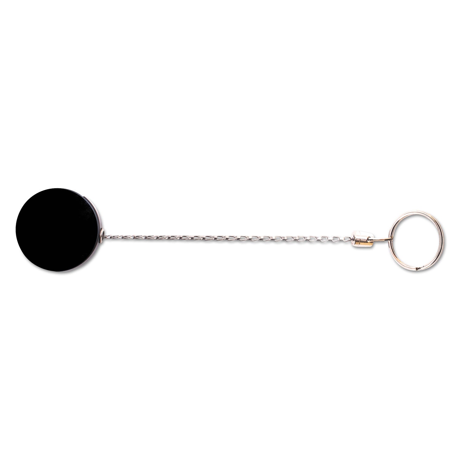 Heavy-Duty Retractable ID Card Reel, 18.5" Extension, Black/Chrome, 6/Pack