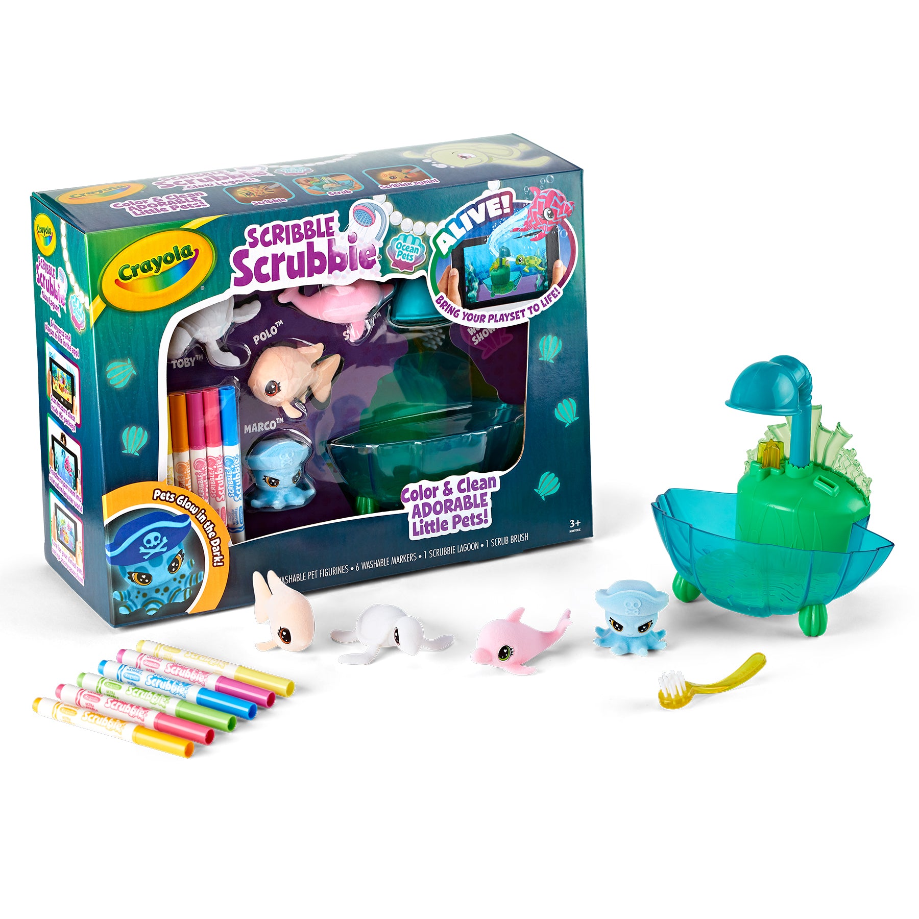 Scribble Scrubbie Ocean Pets Glow Lagoon