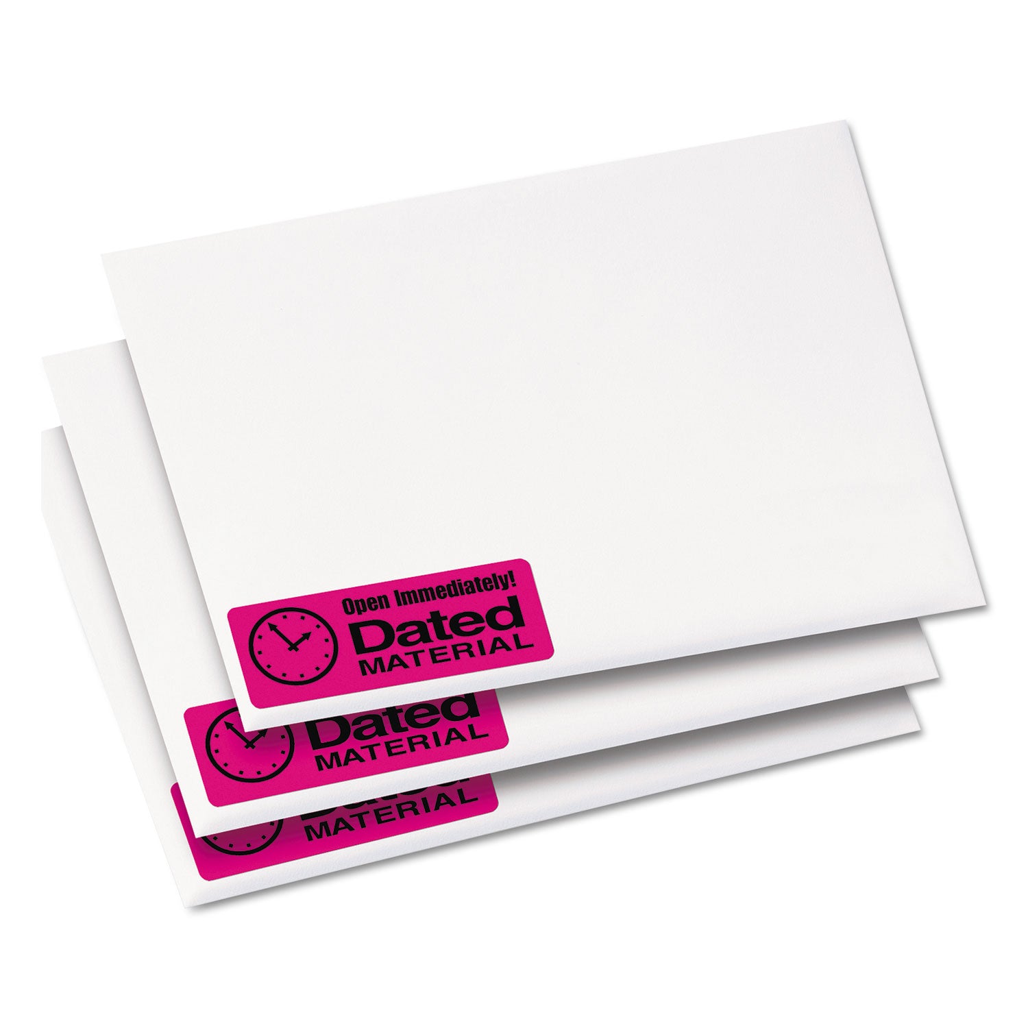 High-Visibility Labels, Permanent Adhesive, Neon Magenta, 1" x 2-5/8", 750 Labels