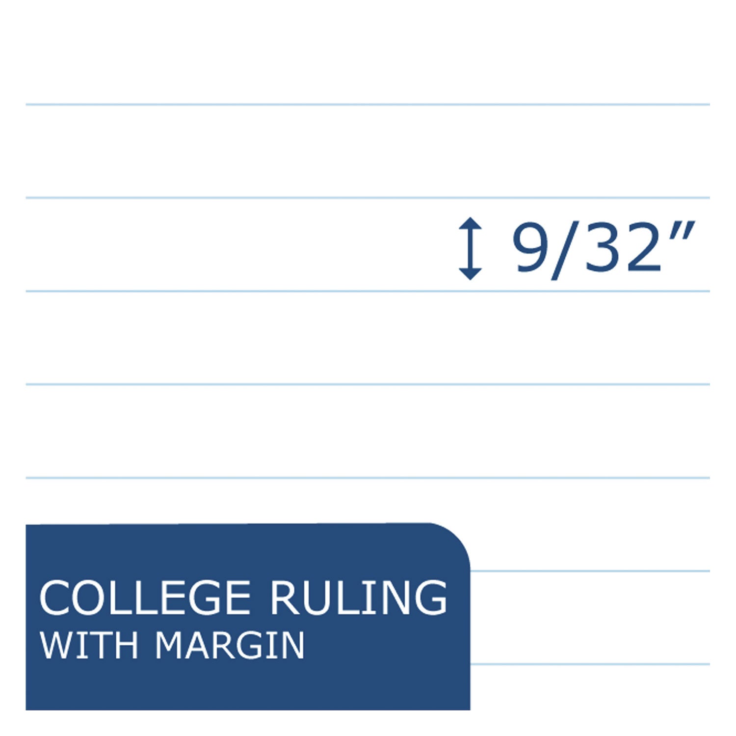 Roaring Spring Wide College Ruled Landscape Legal Pad, 40 Sheets, 80 Pages, 11" x 9.5", White, Stapled/Tapebound, Black Binding, Recycled, 1 Each