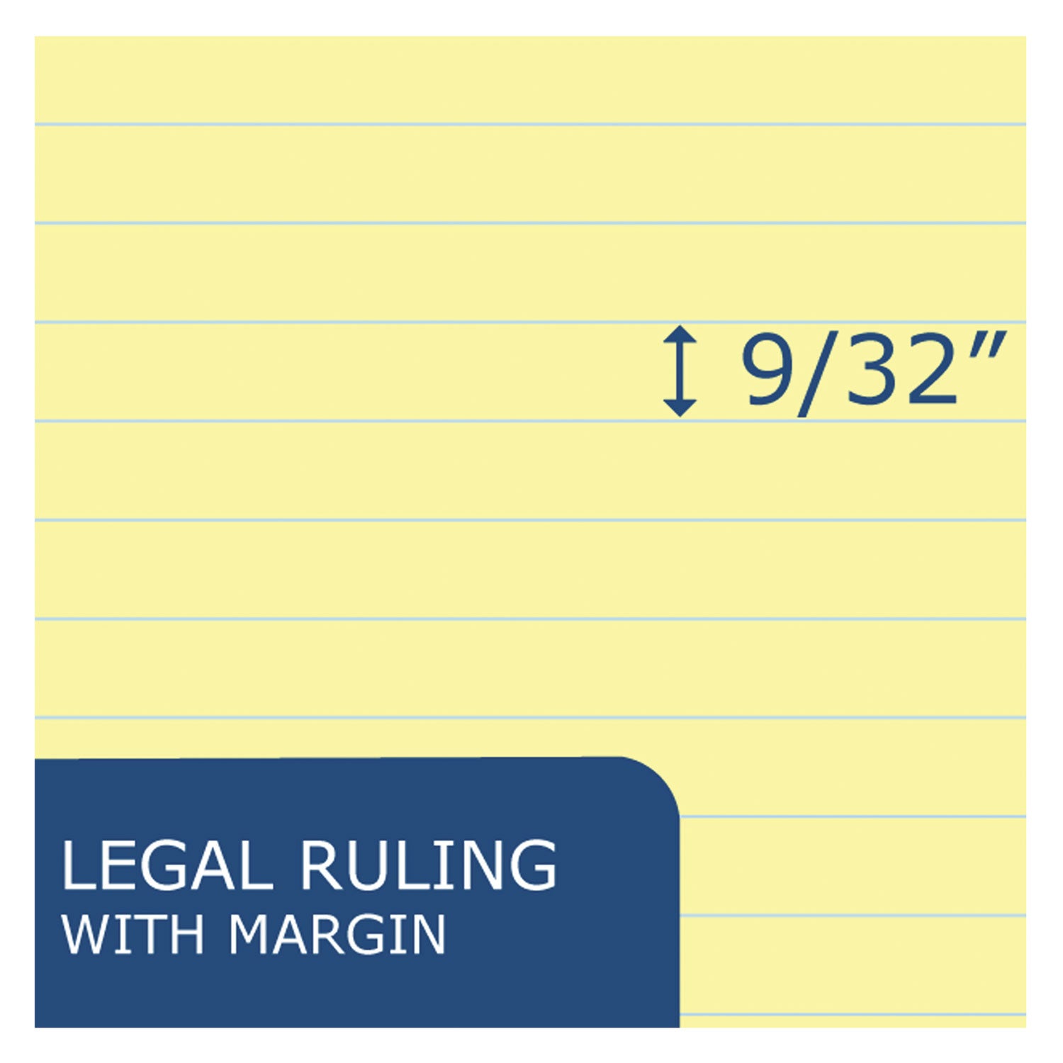 Roaring Spring Recycled Legal Pad, 40 Sheets, 80 Pages, Canary, 11 3/4" x 8 1/2", Wide Ruled, Double Line Red Margin, Stapled/Tapebound, Green Binding, 1 Dozen