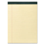 Roaring Spring Recycled Legal Pad, 40 Sheets, 80 Pages, Canary, 11 3/4" x 8 1/2", Wide Ruled, Double Line Red Margin, Stapled/Tapebound, Green Binding, 1 Dozen