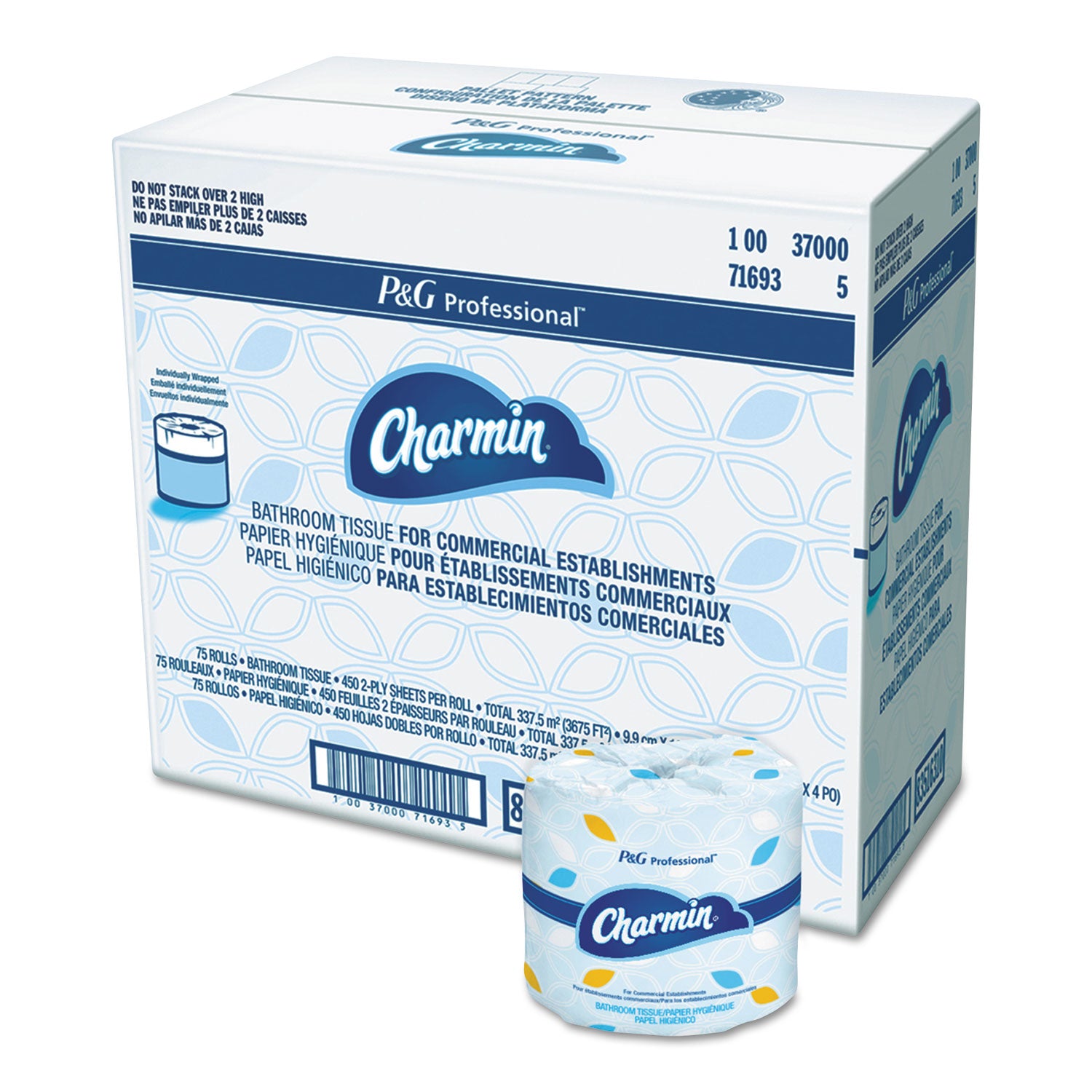 2 Ply - 450 Sheets/Roll - White - 75 / Carton