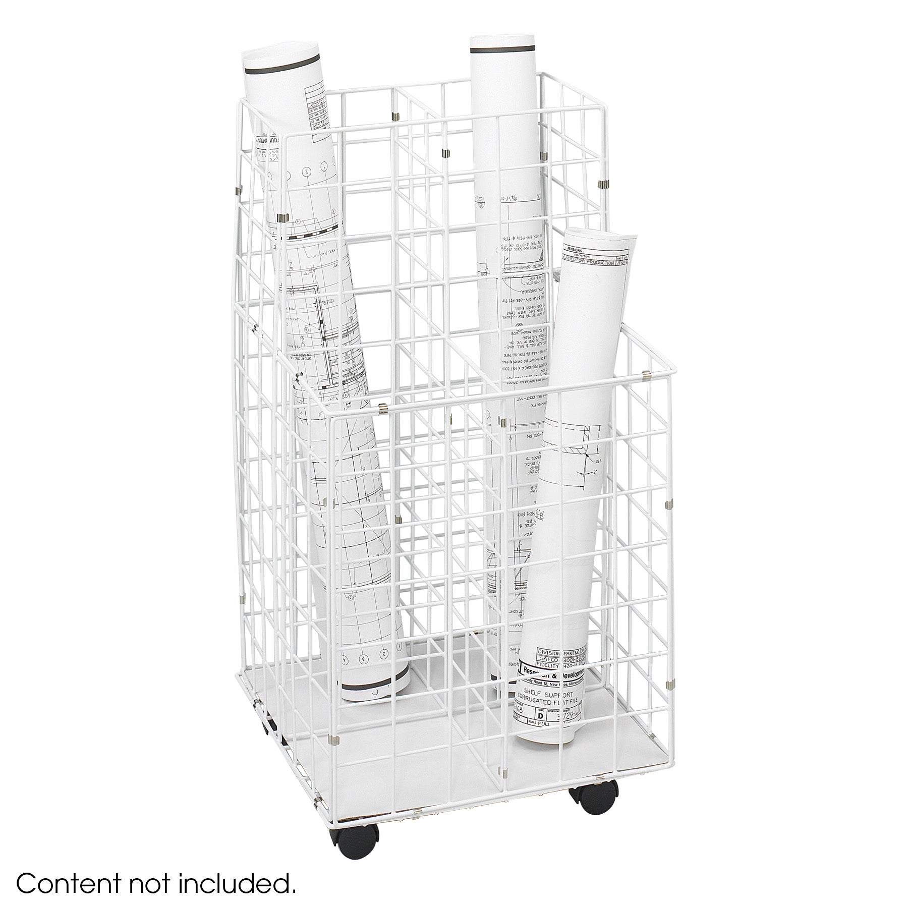 Roll File Wire 4 Tube Wht
