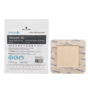 SiliGentleAG - Silicone Bordered Foam Dressing, 4" x 4" - 10 pcs per Box/5 boxes per Case