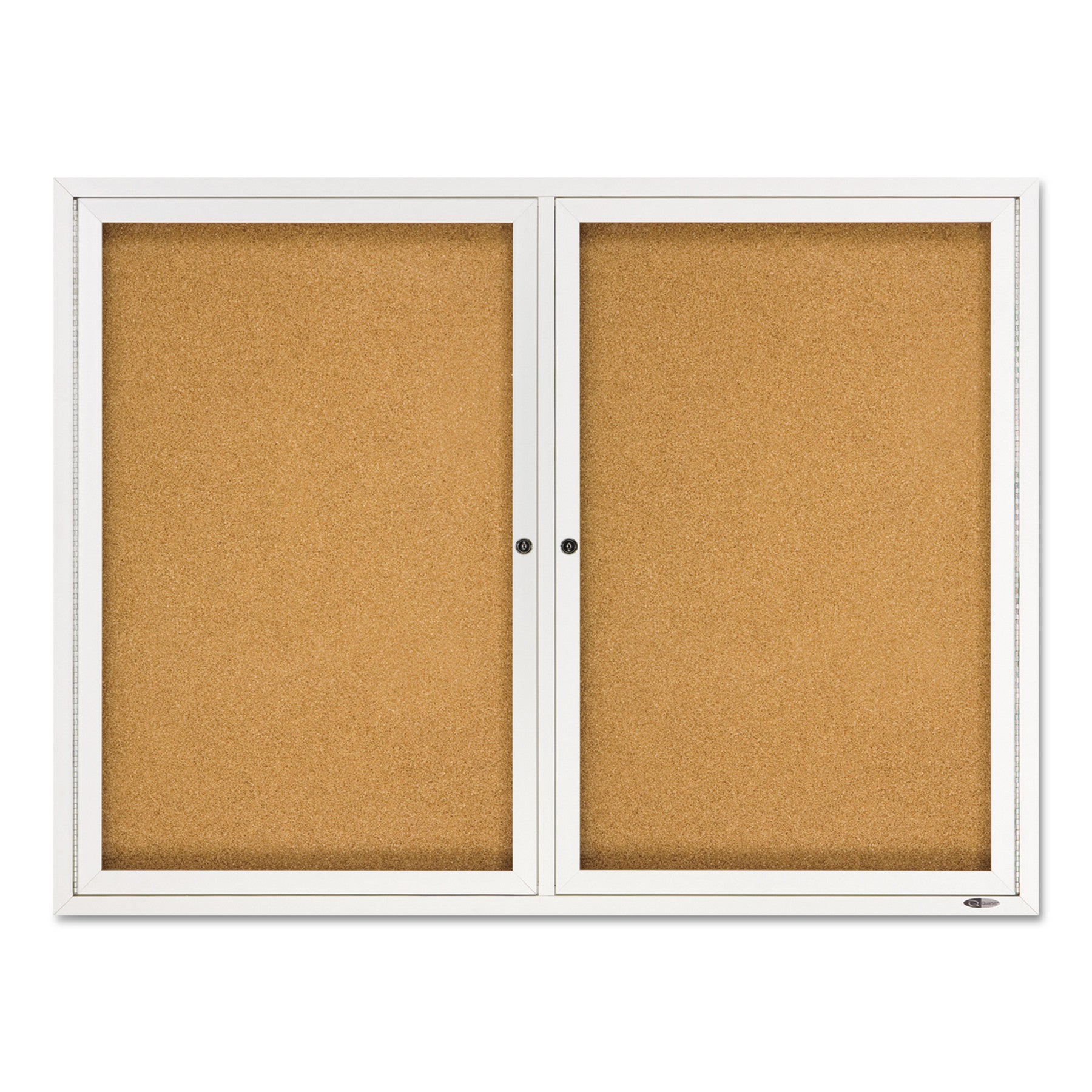 Quartet Enclosed Bulletin Board for Indoor Use - 36" Board Height x 48" Board Width - Brown Natural Cork Surface - Hinged, Self-healing, Shatter Proof, Rounded Corner, Durable - Silver Aluminum Frame - 1 Each