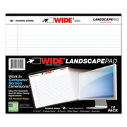 Roaring Spring Wide College Ruled Landscape Legal Pad, 40 Sheets, 80 Pages, 11" x 9.5", White, Stapled/Tapebound, Black Binding, Recycled, 1 Each