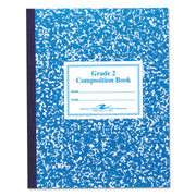 Roaring Spring Grade School Ruled Marble Flexible Cover Composition Book, 50 Sheets, 100 Pages, 9 3/4" x 7 3/4", Blue Marble Cover, Red Binding, 1 Each