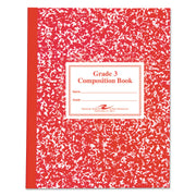 Roaring Spring Grade School Ruled Marble Flexible Cover Composition Book, 50 Sheets, 100 Pages, 9 3/4" x 7 3/4", Red Marble Cover, Blue Binding, 1 Each